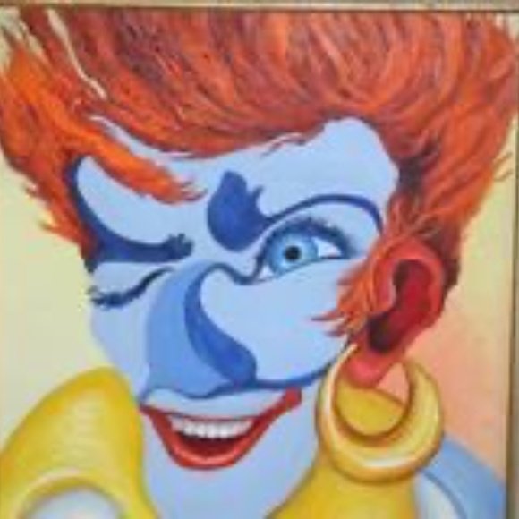 Gelseichter Original Acrylic "Clown" Fine Art Vint - Picture 3 of 7